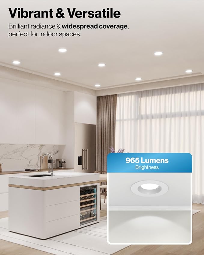 Sunco 48 Pack 6 Inch LED Can Lights, Retrofit Recessed Lighting, Smooth Trim, 965 LM, 13W (75W Equivalent), Selectable CCT 2700K/3000K/3500K/4000K/5000K, Dimmable, Damp Rated UL.