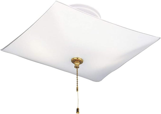 Westinghouse 6620000 Two-Light Semi-Flush-Mount Interior Ceiling Fixture with Pull Chain, White Finish with White Glass
