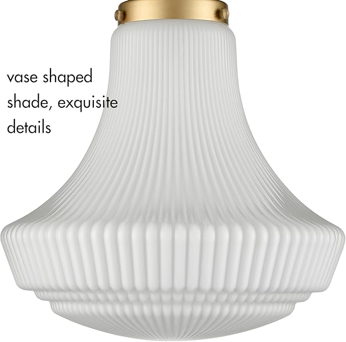 CLAXY Modern Gold Pendant Light Milk Glass Hanging Kitchen Pendant Light Fixture Dimmable- Adjustable Hanging Glass Pendant Lighting for Kitchen Dining Room Bedroom Restaurant