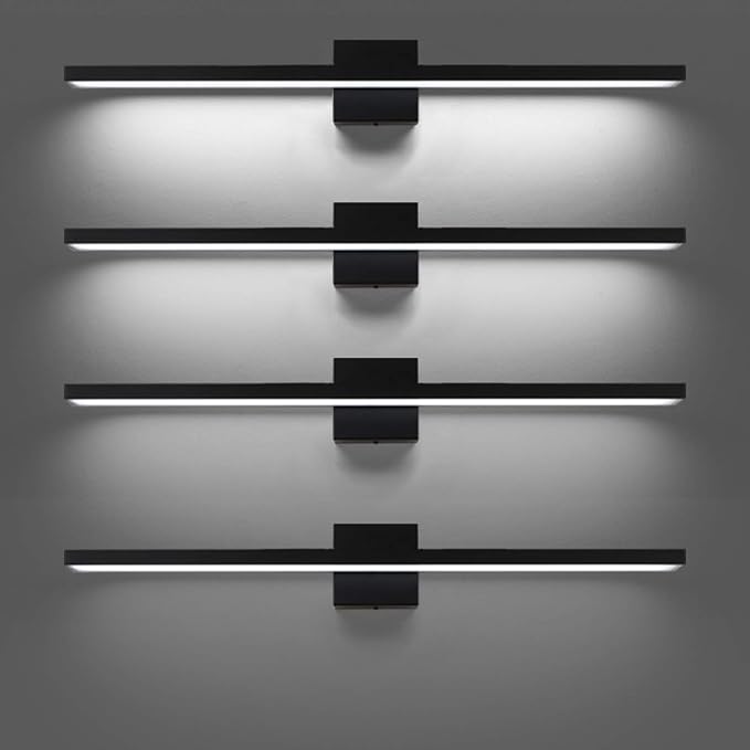 Ralbay 31.5inch Dimmable Modern LED Black Vanity Light 28W Frosted Aluminum for Bathroom Vanity Lighting Fixtures Cool White 6000K