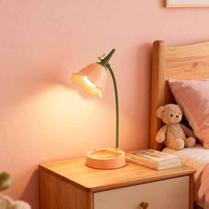 magical JD LED Desk Lamp Cordless Table Light Adjustable Gooseneck Dimmable Touch Rechargeable Battery Eye-Caring Night Light for Kids, Mini Cute Lamp for College Dorm Bedroom Reading, Yellow