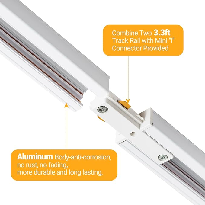 VANoopee 12-Light LED Track Lighting Kit with 13FT H Type Track Lighting Rail, Dimmable LED Track Light Heads Modern Kitchen Track Lighting Fixtures Ceiling Spot Light 3000K 24° CRI90+ 10W 800lm White