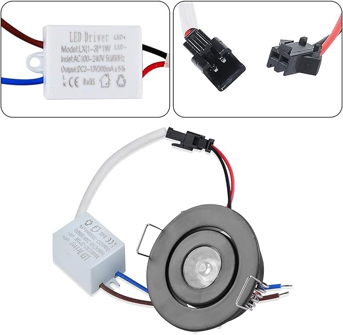 10 Pack 2 Inch LED Recessed Lighting, 1W 120LM Recessed LED Lights, Gimbal Adjustable Ceiling Lights Mini Spotlight Mini Spotlight Ceiling Light with Driver AC 120V 3000K Warm White