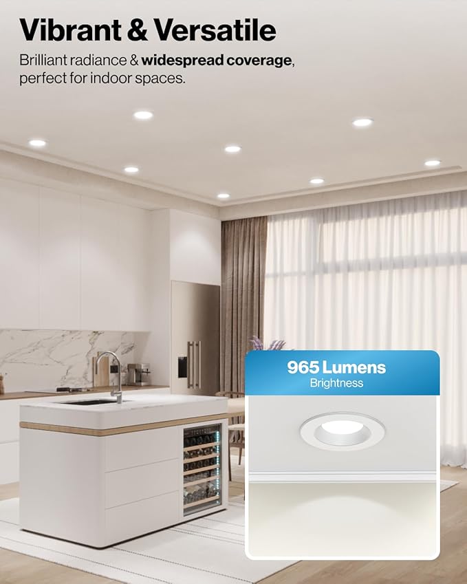 Sunco 12 Pack 6 Inch LED Can Lights, Retrofit Recessed Lighting, Smooth Trim, 965 LM, 13W (75W Equivalent), 3000K Warm White, Dimmable, Damp Rated UL.