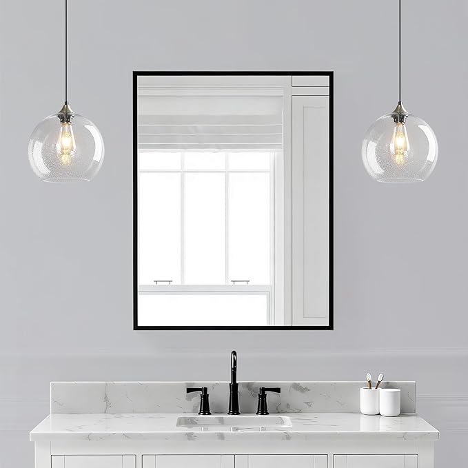 Modern 2-Pack Glass Globe Pendant Lights, Clear Modern Pendant Lighting for Kitchen Island, Clear Glass Hanging Lamps for Dining Room Living Room Bedroom, Small 5.9 Inch Fixture (Bulbs Not Included)