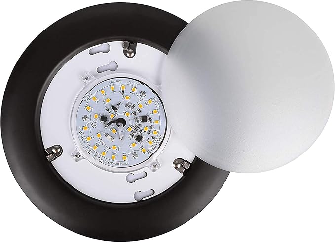 LUNABODE 7.5" Dimmable Flush Mount Ceiling Light - Pack of 6 | 16.5W, 4000K, Bronze Trim | Stylish LED Fixture for Hallway/Kitchen/Bathroom Disc Light (Natural White)