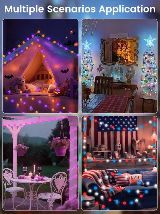 Smart Color Changing String Lights for Bedroom, 33FT 66LED App Control LED Globe Fairy Lights with Remote, Twinkle Light Indoor Outdoor for Girl's Room Party Classroom Decorations