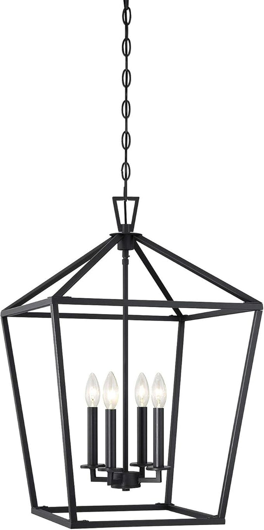 Savoy House 1-321-4-89 Townsend Traditional Open Frame Pendant Light Fixture, 4-Light 240 Total Watts, 26" H x 17" W, Matte Black