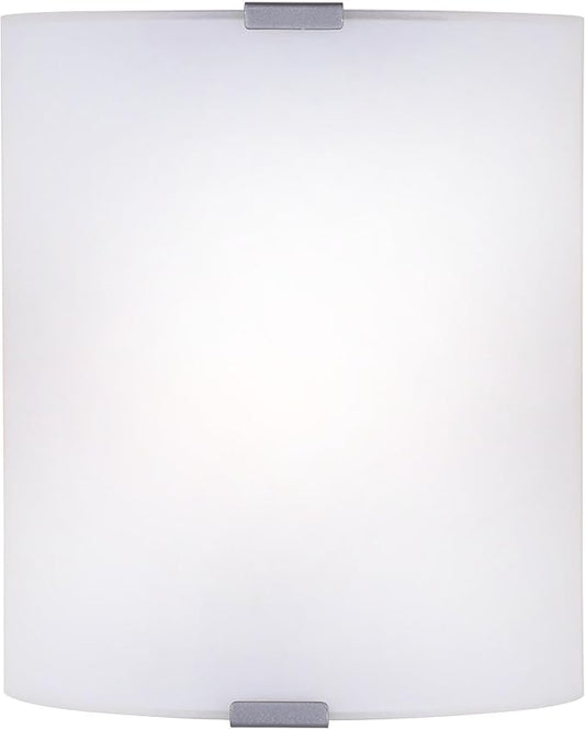 Canarm 1-Light Wall Sconce, Frosted Glass Shade with Gray Accents, Low-Profile Transitional Wall Lighting for Bedroom, Hallway or Living Room