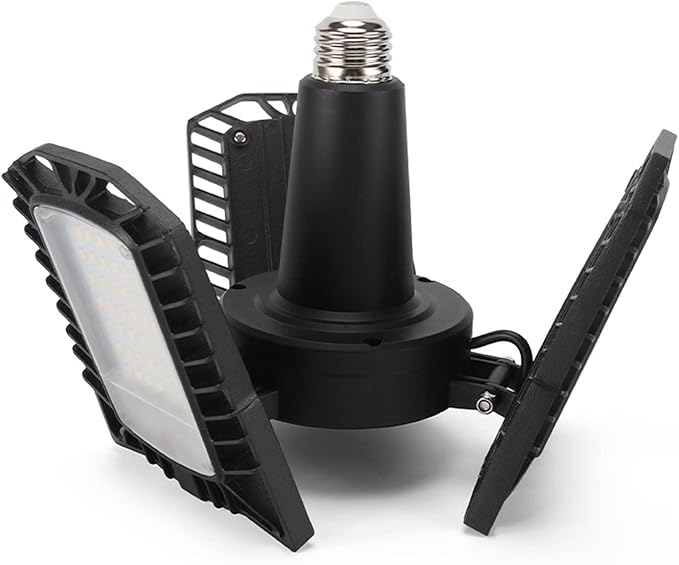UL Certified LED Garage Ceiling Lights, 8000 Lumens, E26/E27 Adjustable Trilights, 80W, Ultra Bright 5000K Natural Daylight White