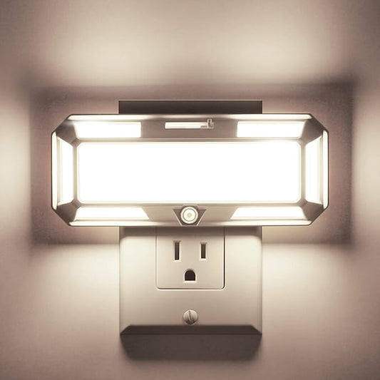 L LOHAS LED Bright Night Lights Plug into Wall, 0-250LM LED Night Light, Dusk to Dawn Sensor, 2W Dimmable Night Light, Daylight 5000K for Bathroom, Adults, Hallway, Bedroom, Stairway