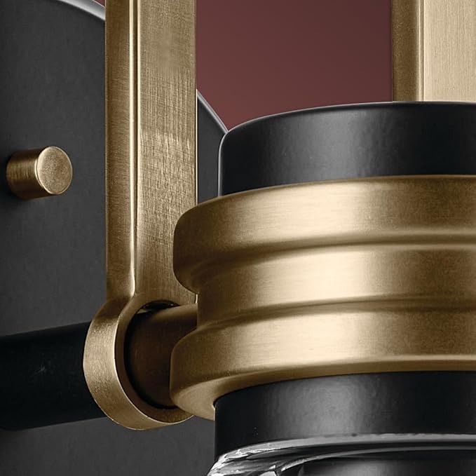 Kichler Farum 7.25" 1-Light Wall Sconce Bathroom Vanity Light Fixture with Clear Glass in Black for Fireplace, Kitchen, Bedroom, Hallway, or Vanity (7.25" W x 9.5" H) 55153BKCLR