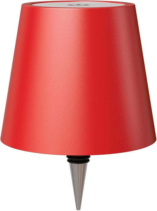 Wireless Lamp, Wine Bottle Lights With 3 Color Temperature, Rechargeable Stepless Dimming LED Lights for Liquor Bottles, Bedroom, Restaurant, Bar - Red