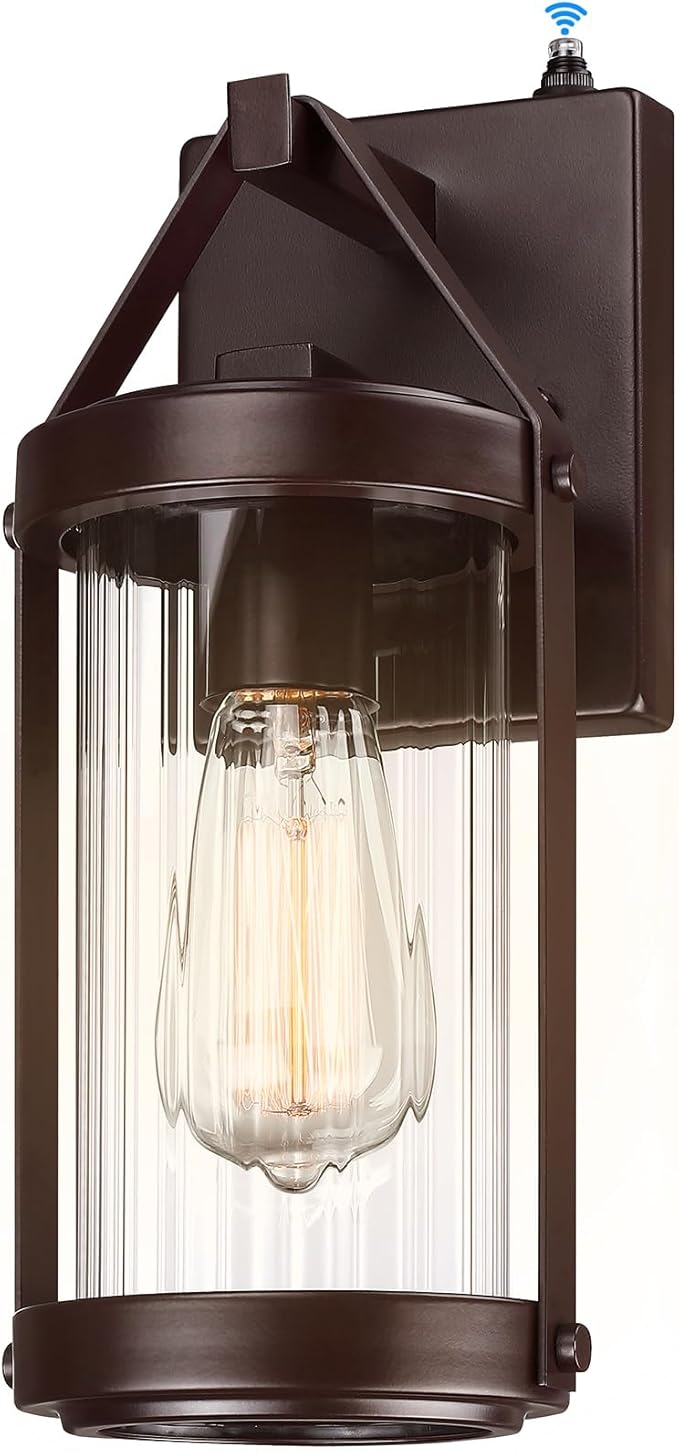 LONEDRUID Dusk to Dawn Sensor Outdoor Wall Sconce Lighting Waterproof Exterior Porch Lantern Rustic Outside Garage Light Fixtures Wall Mount for House Patio Front Door