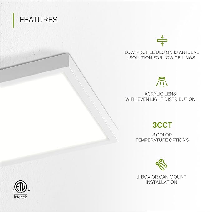 ASD LED 5" Square Flush Mount Light | 10W 740LM 3000-5000K 120V | 3CCT, Dimmable, Ultra Slim, ETL Listed | Thin Surface Lamp, Bedroom Ceiling Lighting | White, 6 Pack