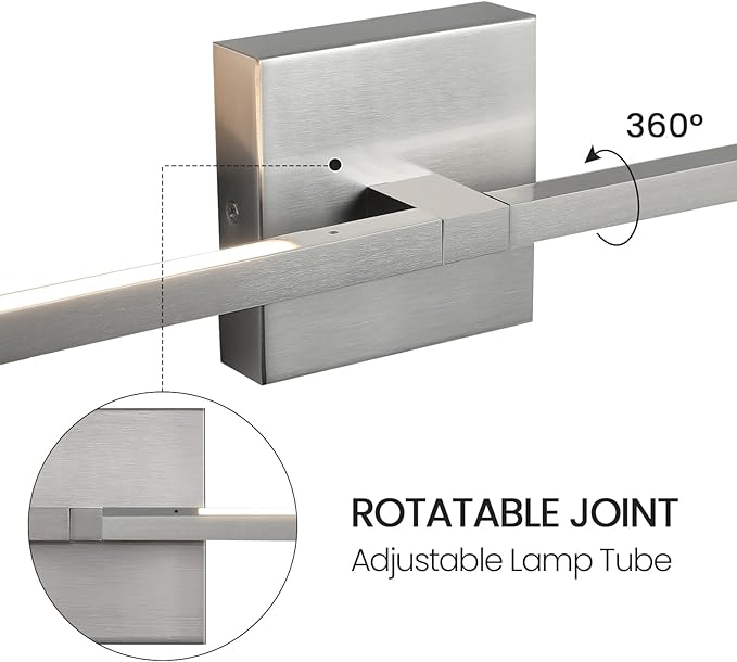 Bathroom Vanity Light Fixtures - 30inch Dimmable Brushed Nickel Bathroom Lights Over Mirror 18W LED Vanity Light Bar 3500K Modern Wall Sconce Lighting for Mural