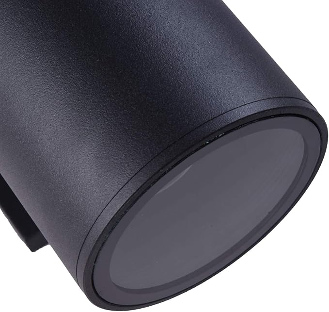 mirrea Modern Outdoor Porch Light Patio Light in 2 Lights with Aluminum Cylinder and Tempered Glass Cover Waterproof Wall Sconce 2 Pack (Matte Black)