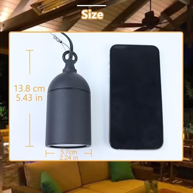 Cheopha Outdoor Pendant Hanging Light, 12V Low Voltage Landscape Lighting, Replaceable MR16 LED Bulb Warm White, Weatherproof Light for Porch Pergola and Tree Lighting 1-Pack
