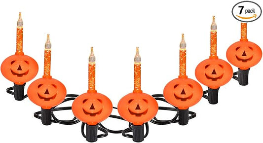 7 Count Halloween Pumpkin Bubble Lights,7.1ft Vintage Orange Pumpkin String Light for Indoor Decor - Fairy Halloween Bubble Lighting for Bedroom, Porch, House, Fall Party Decorations