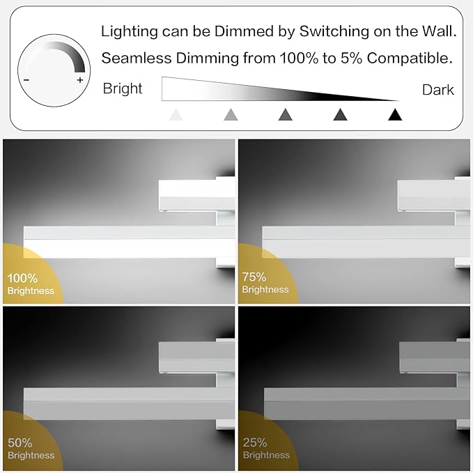PRESDE 40" LED Bathroom Vanity Light, Modern Brushed Nickel Wall Bar Fixture Over Mirror Dimmable