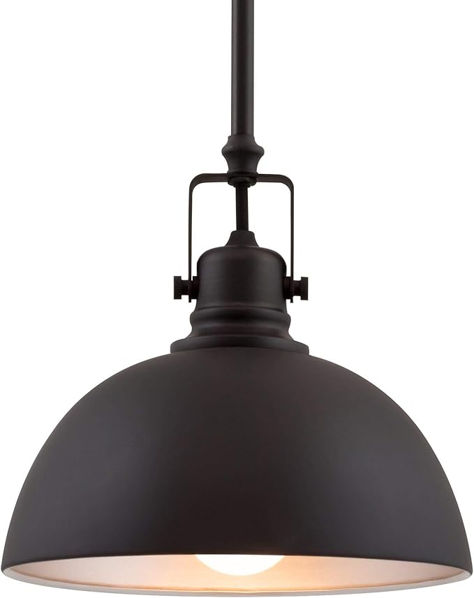 Kira Home Belle 9" Contemporary Industrial Pendant Light, Adjustable Length + Shade Swivel Joint, Oil-Rubbed Bronze Finish