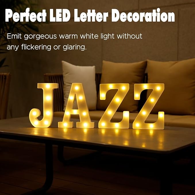 DyingSwan Small Led Marquee Letters, Light Up Letters, 8.58 Inch Led Letter Lights, Battery Powered Lighted Sign for Table, Party, Birthday, Christmas Decor (Letter Z)