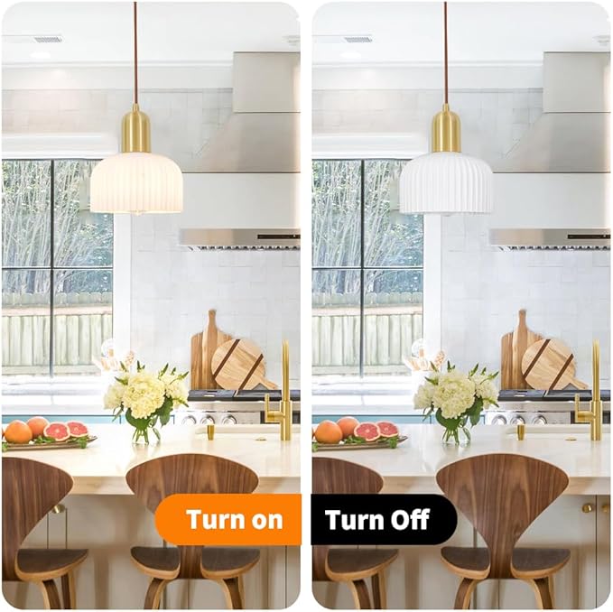 Vintage Pendant Light, Kitchen Island Lighting with Milky White Glass, Farmhouse Ribbed Glass Pendant Light Fixture, Minimalist Ceiling Lamp, Adjustable Hanging Light for Bedroom Dining Room Hallway