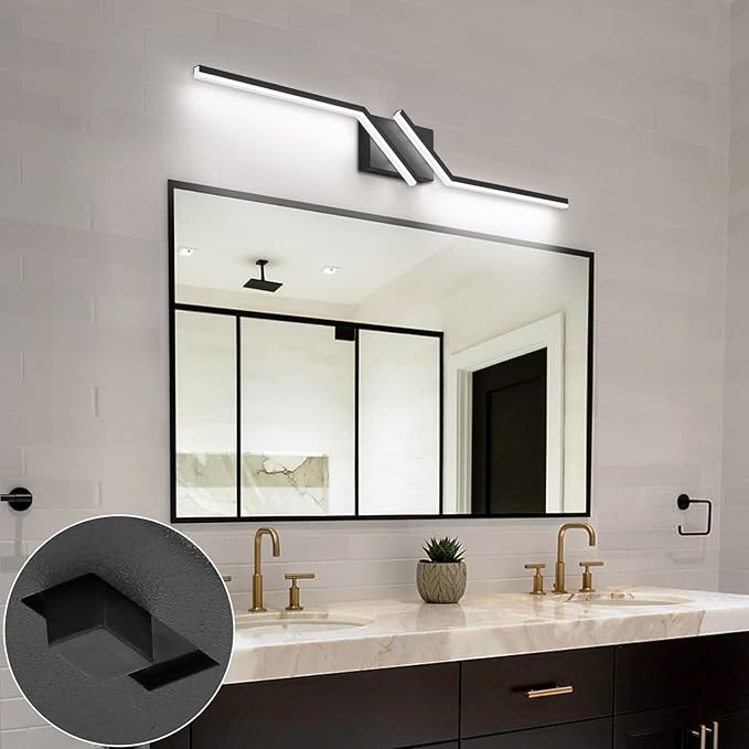ZUZITO Modern Bathroom Vanity Light Matte Black Vanity Lighting Fixtures 40 Inch LED 5CCT Dimmable Lighting Fixtures Over Mirror