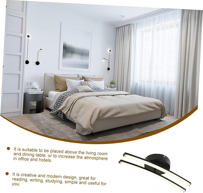 Modern Minimalist Ceiling Light Fixture Eye-Protecting Hanging Lamp for Bedroom Living Room Hotel Easy Assembly Gentle Brightness Low Energy Consumption Warm Light