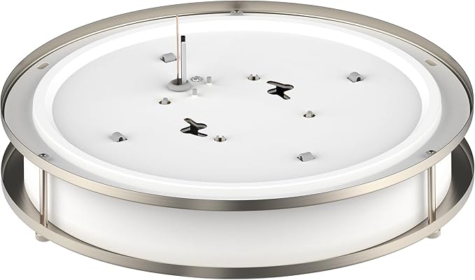 DYMOND LED Ceiling Light Flush Mount Dimmable Adjustable Lighting from Warm White to Daylight 2700K 3000K 3500K 4000K 5000K 5 in 1 Selectable CCT (Brushed Nickel, 10 Inch)