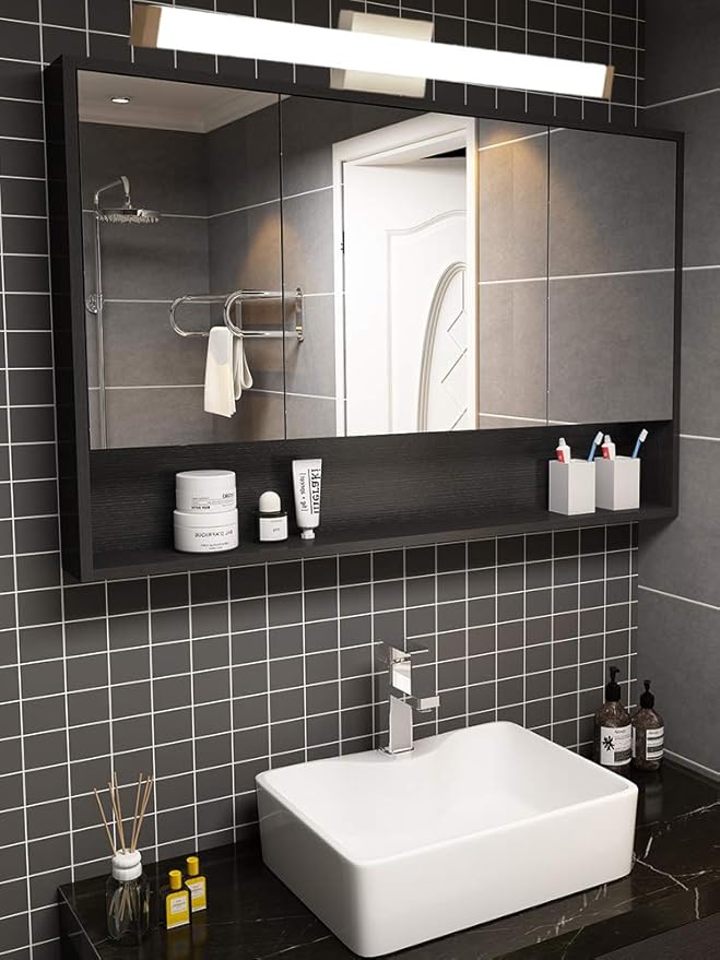 Bathroom Vanity Light Brushed Nickel Square LED 24 inch 14W 4000K Natural White Light Wall Bar Lighting Fixtures Over Mirror (Brushed Nickel, 33.5 inch 5CCTDimmable)