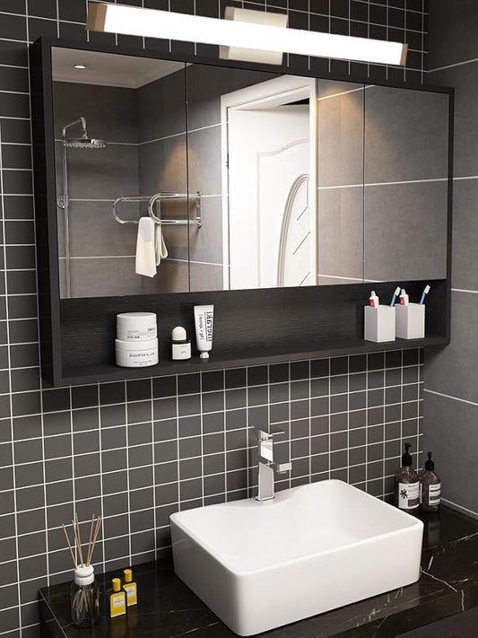LED Bathroom Vanity Light Fixtures 33.5in Brushed Nickel,Dimmable18W 4000K Natural White Square Wall Fixture, Modern Lighting for Over Mirror, Damp Rated