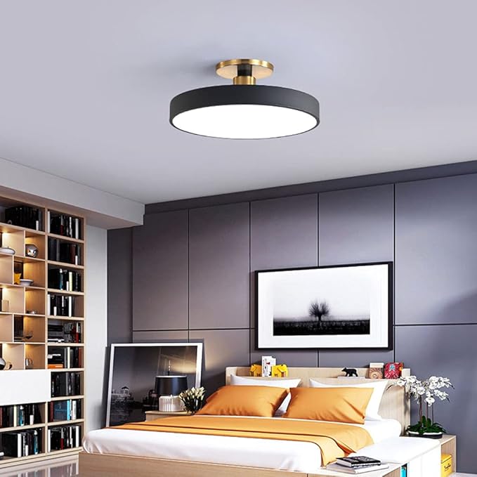 CHENKUI Macaron Ceiling Light LED Half Flush Mount Modern Ceiling Lamp Fixture Three-Tone Light (3000K/4500K/6000K) Ceiling Lighting Easy Installation of Round Lights for Entrance