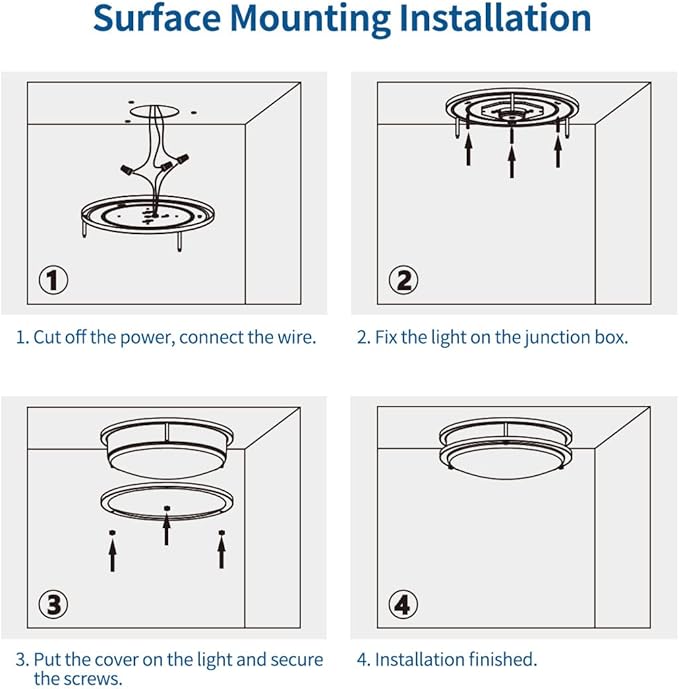 DAKASON 2Pack LED Flush Mount Ceiling Light Fixture, 13” 20W On/Off Switch to Select 3000K/4000K/5000K, Dimmable Ceiling Lamp for Kitchen, Living Room, Hallway, Oil Rubbed Bronze