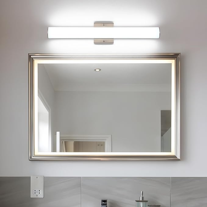 Brushed Nickel Vanity Lights 24 Inch 24W Bathroom Light Fixture LED Bathroom Vanity Lights Over Mirror Vanity Lighting Fixtures, Wall Light Fixtures, Daylight 5500K