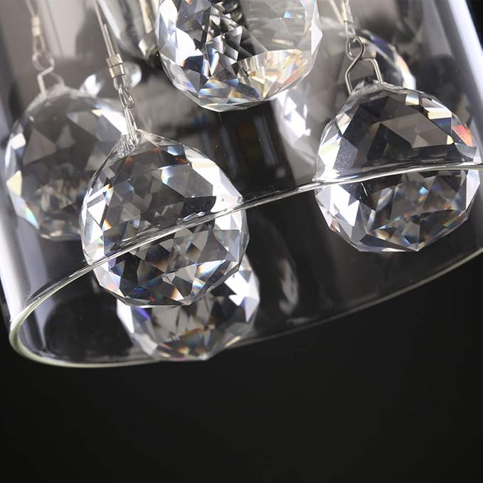 Crystal Pendant Light,Modern Kitchen Island Pendant,3 Pack Pendant Lights for Kitchen Island,Adjustable Chrome Pendant Light for Kitchen Dining Room Bedroom