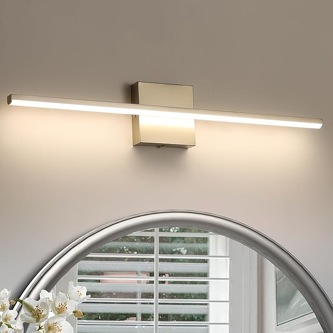 Modern Bathroom Vanity Light 24 Inch, 18W Brushed Nickel Bathroom Light Fixture Over Mirror, Dimmable 5CCT LED Wall Sconce Lighting for Restaurant