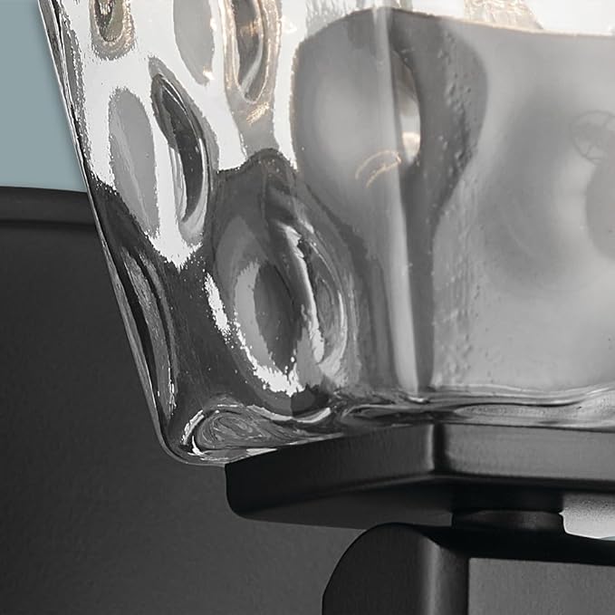 Kichler Marant 5" 1-Light Wall Sconce Bathroom Light Fixture with Clear Water Glass in Black, Modern Vanity Light for Bathroom, Powder Room, Hallway (5" W x 9.5" H), 55214BKWTR