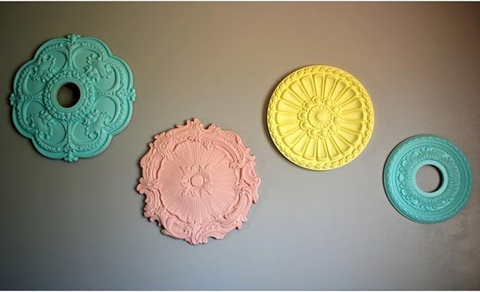 Ekena Millwork CM17RO2 18"OD x 3 1/2"ID x 1 1/2"P Rotherham Ceiling Medallion, Fits Canopies up to 3-1/2", 2 Piece