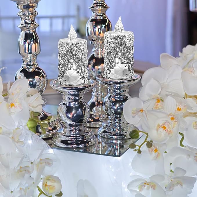 12-Pack Flameless Candles, Battery Operated Crystal LED, 200+H Runtime – Realistic Flickering Light for Table Centerpiece, Safe for Mother's Day, Father's Day, BBQs, Outdoor & Family Gatherings