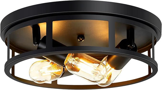 Ceiling Light Fixture,Black Flush Mount Ceiling Light,13 Inch Hallway Light fixtures Ceiling,Light Fixtures Ceiling Mount for Farmhouse,Kitchen (1, 13 inch)