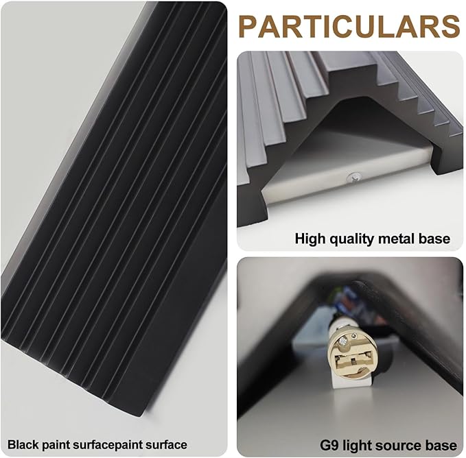 ZEROUNO LED Wall Sconce Indoor Wall Lights, Black Hardwired Up and Down Wall Mount Light for Living Room Bedroom Hallway Corridor Stairs Warm White 3000K (with Replacement G9 Bulbs)