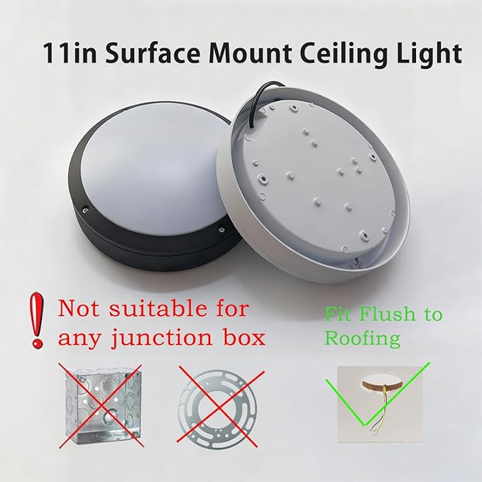 Flush Mount Ceiling Light, Die-Cast Aluminium Fully Sealed Moisture Resistant Light, Modern Minimalist Wall Sconce.11 Inch, 20W, 3000K, IP65 Rainproof, for Walls or Ceilings in Wet Areas.