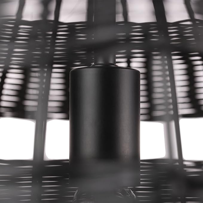 GLOBE Electric Novogratz x 65838 Beth 1-Light Pendant Lighting, Matte Black, Bulb Not Included