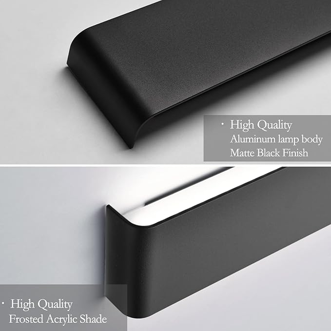 Ralbay 39.3inch Modern Black Vanity Light Fixtures LED Bathroom Wall Light Up and Down Bathroom Lighting Fixtures Cold White Light 6000K
