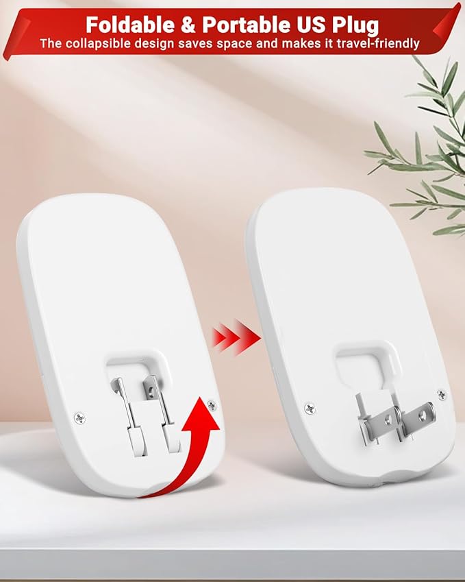 670nm Red Night Lights with Retractable Plug [2 Pack] - 0.5W Red Light Night Light with Dusk to Dawn Sensor - Auto On/Off LED Night Light Plug into Wall Pefect for Bedroom, Bathroom, Hallway