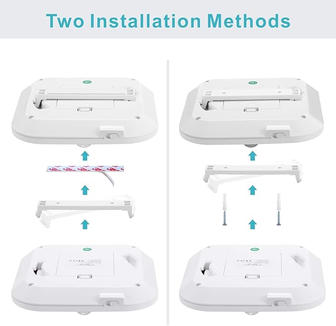 2 Pack Battery Operated Ceiling Light Motion Sensor Shower Light, Wireless Closet Lights 6000K LED Bathroom Shower Lamp, Motion Activated Ceiling Lamp for Bathroom Closet Cabinet(Battery Not Included)