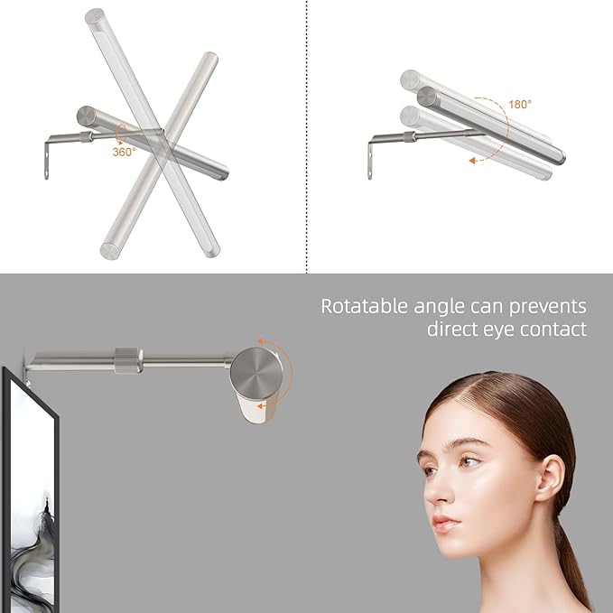 9W Picture Light Plug in, 24" Adjustable LED Art Light with Remote Control, Dimmable Wall Light for Picture Display Dartboard Art Work (Nickel)