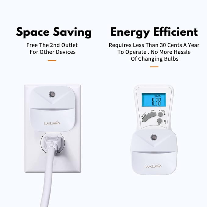 LuxLumin LED Night Lights Plug into Wall with Dusk-to-Dawn Sensor, Automatically Turn on and Off,Night Light for Kids,Bedroom,Bathroom,Stairs, White, 6 Packs