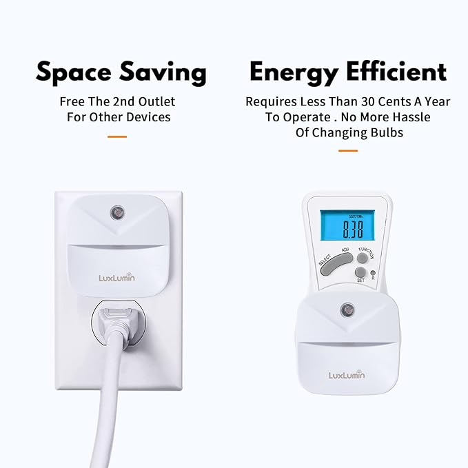 LuxLumin LED Night Lights Plug into Wall with Dusk-to-Dawn Sensor, Automatically Turn on and Off,Night Light for Kids,Bedroom,Bathroom,Stairs,Warm White, 6 Packs
